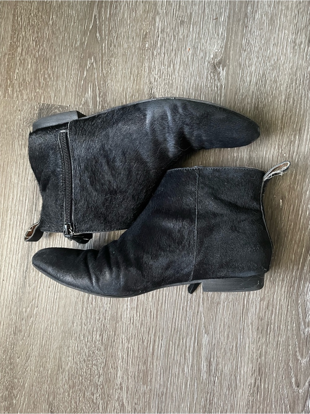 GAP Black Calf Hair Low Ankle Boots - Western